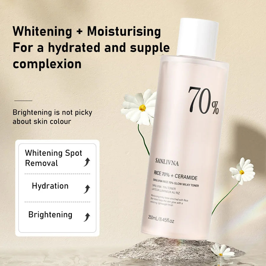 SkinSwaag Beauty SANLIVNA Rice 70% Ceramide Toner — rice ceramide — packaging box on white background