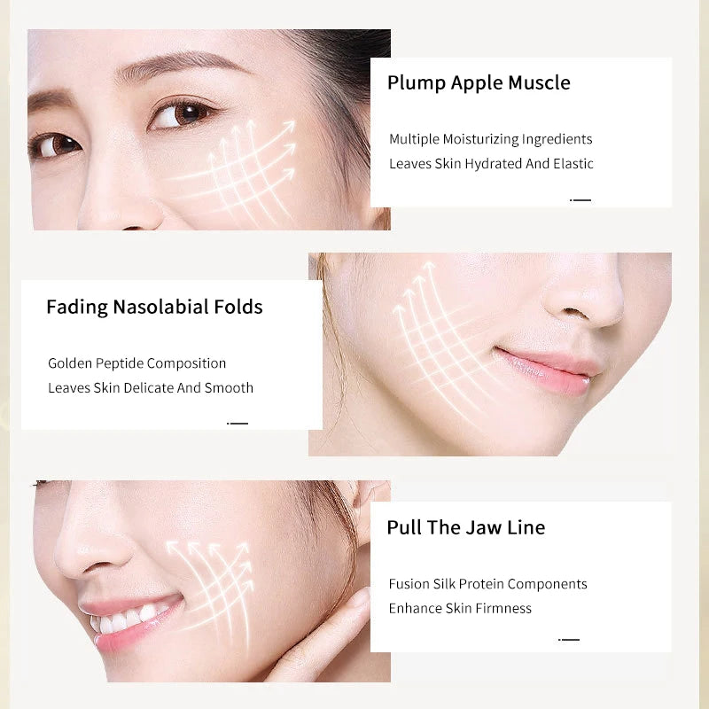 Gold protein peptide face serum bottle for lifting and firming skin