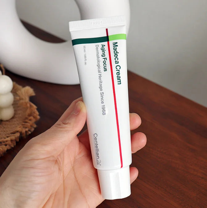 Centellian 24 Madeca Cream Whitening Moisturizer — Madeca & Centella Asiatica — Cream applied on skin whitening and firming demo