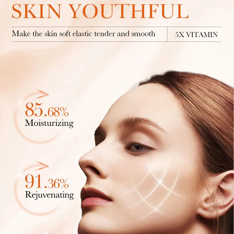 Vitamin C facial serum bottle with hydrating and brightening skincare formula