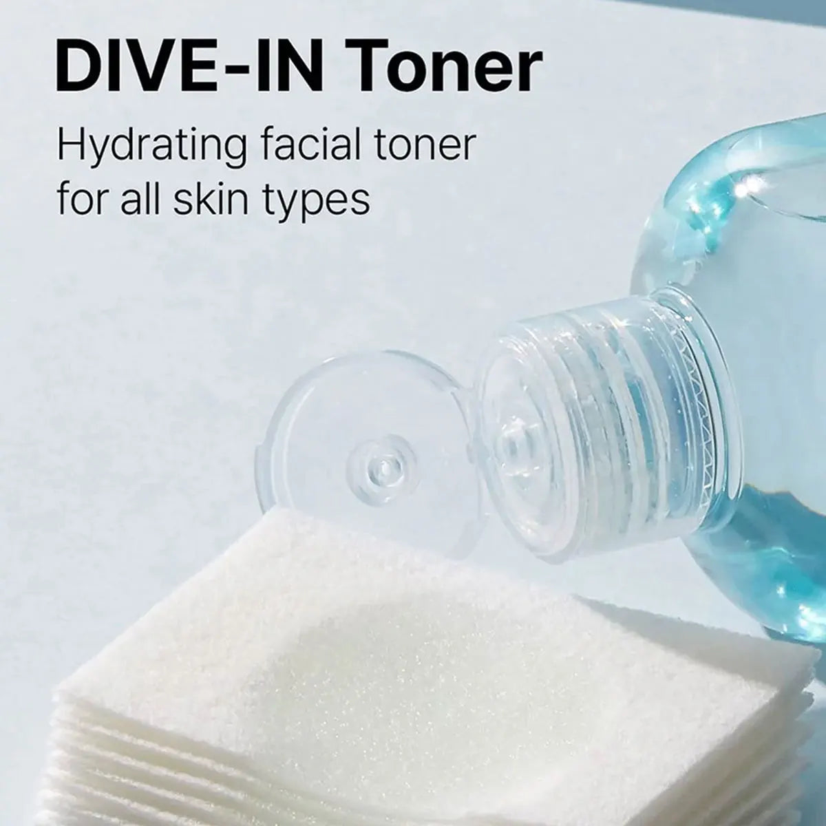 Bottle of low molecular hyaluronic acid toner, 300ml, for refreshing and soothing hydration