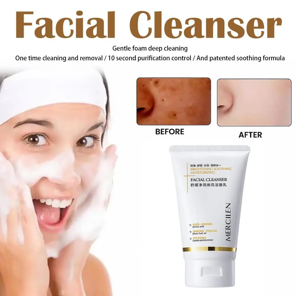 MERCILEN Deep Cleansing Facial Foam Cleanser — Nourishing & Rejuvenating — Cleanser foam texture detail