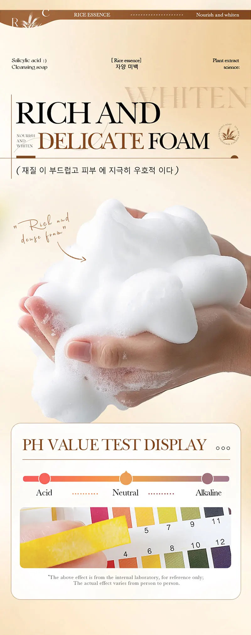 Cleansing soap bar with rice extract, salicylic acid, and niacinamide