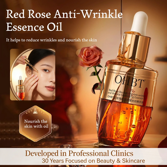 Red rose essence bottle for nourishing brightening skincare