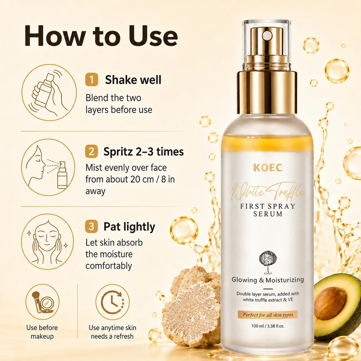 KOEC White Truffle First Spray Serum — 100 ml — product gallery image 5