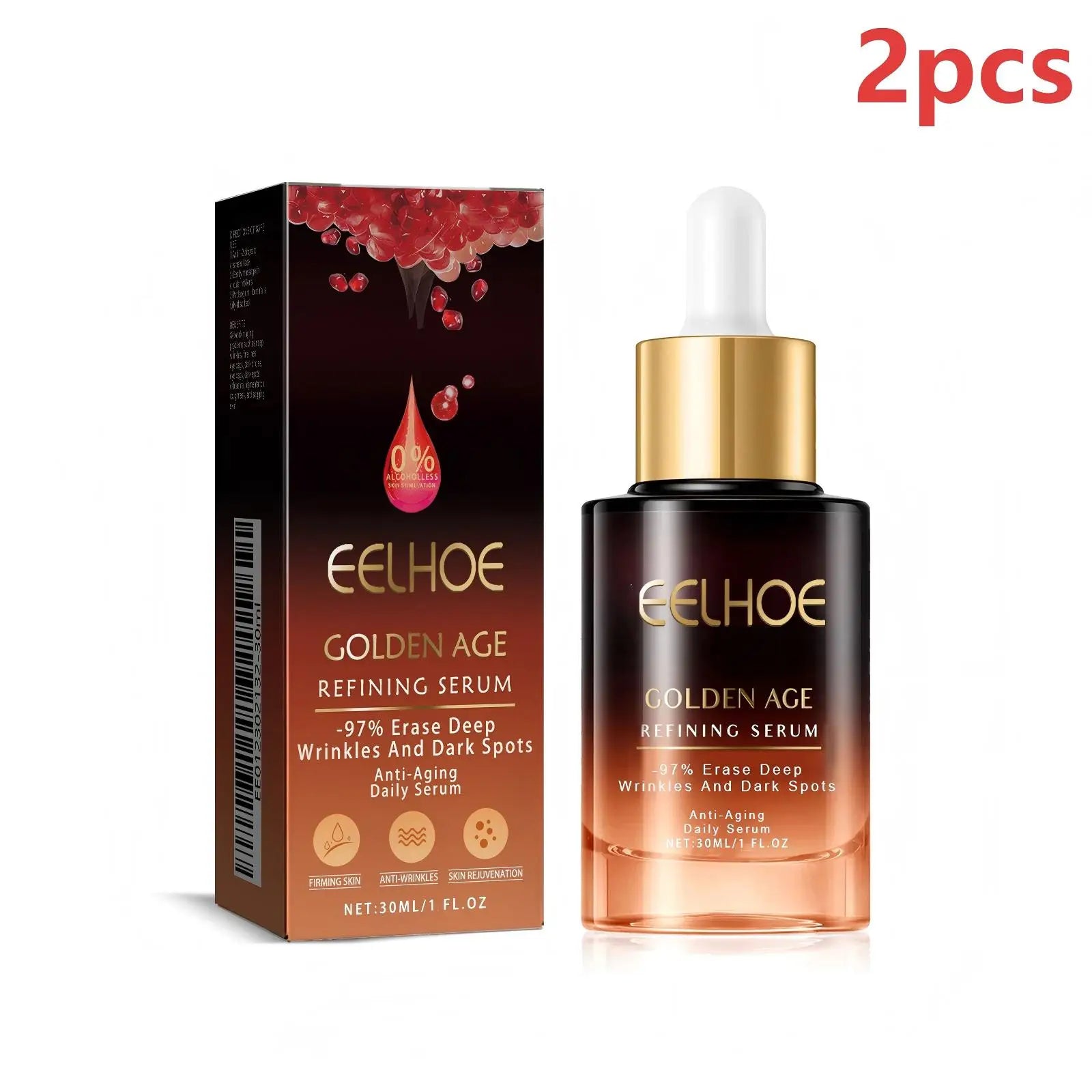 Facial serum bottle with plant extracts for firming, lifting and glowing skin