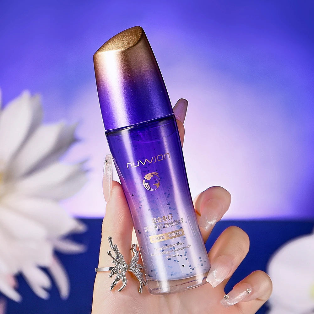 NUWJON Blue Goldfish Seed Active Collagen Anti Wrinkle Cell Liquid Moisturizing Refreshing Soft Face Care Essence Beauty Skincare  50ml
