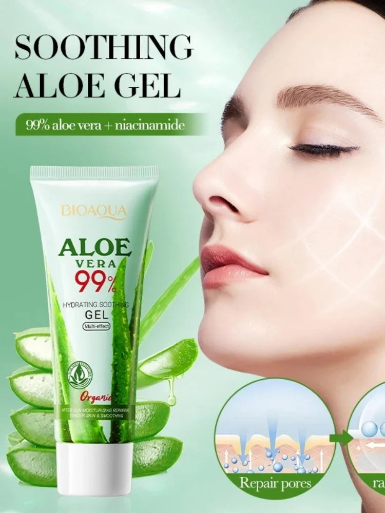 Aloe vera hydrating gel packaging for face and body