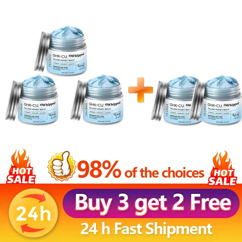 OUHOE Copper Peptide Manuka Honey Blue Balm — Copper Peptide & Manuka Honey — Jar with outer packaging box