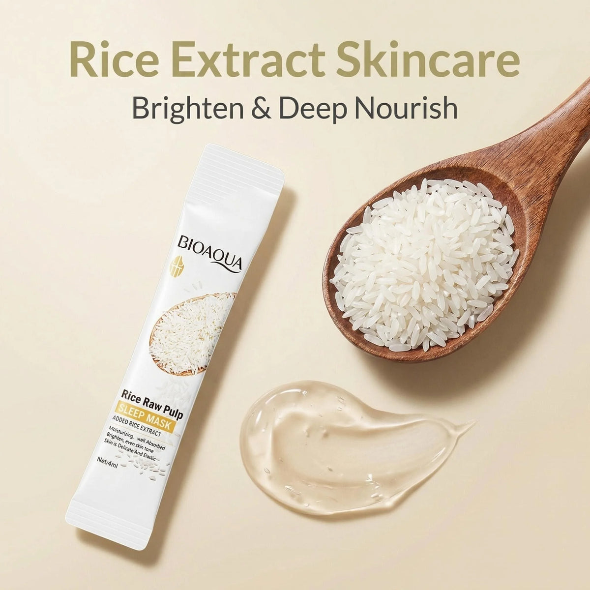 Overnight rice puree face mask jar with creamy texture
