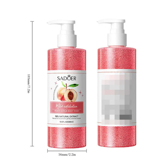 SADOER Peach Fruit Body Scrub Shower Gel