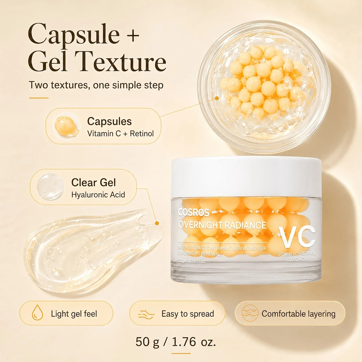 COSROS Overnight Radiance VC Capsule Cream — 50 g — product gallery image 2