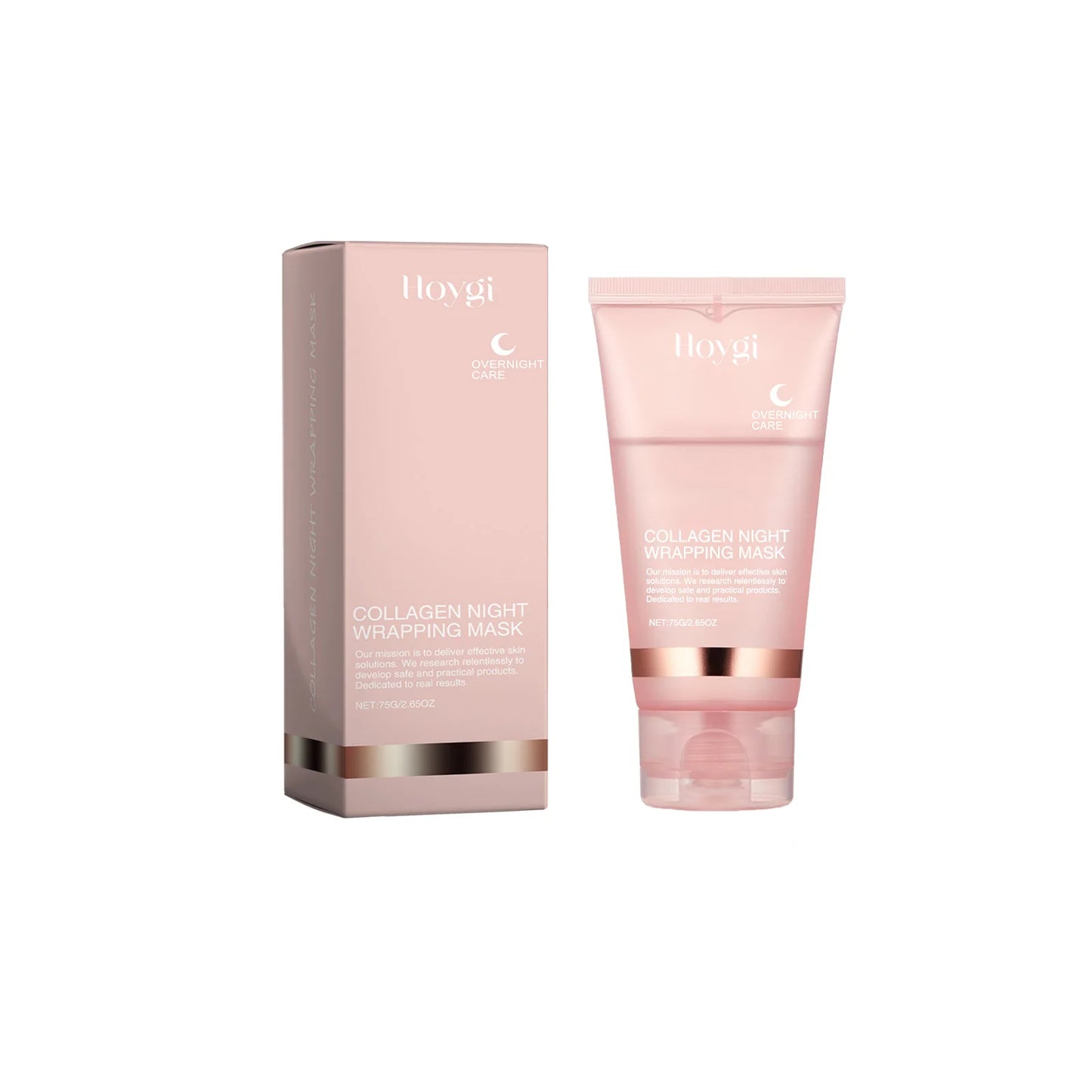 HOYGI Collagen Firming Brightening Peel Mask — collagen — before and after result on white background