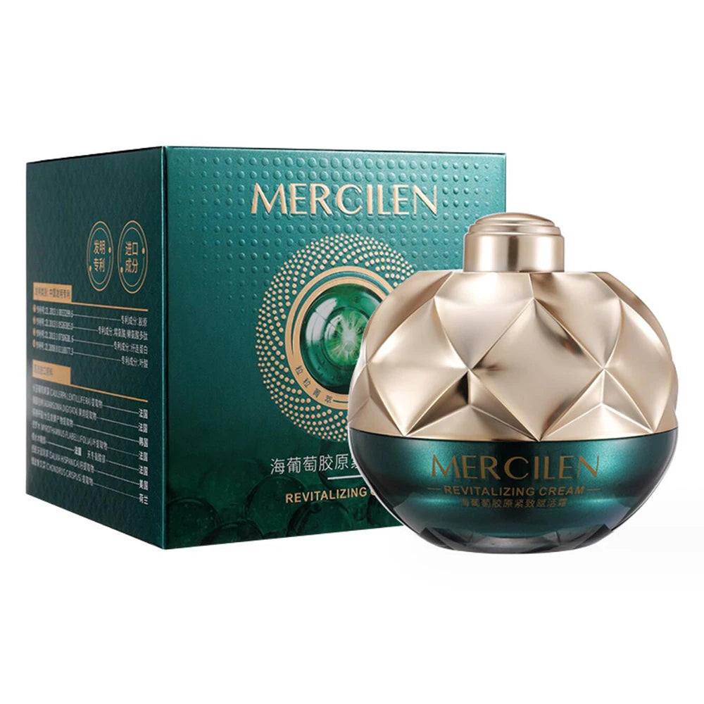 MERCILEN Sea Grape Collagen Firming Face Cream — Sea Grape & Collagen — Product and packaging full set view