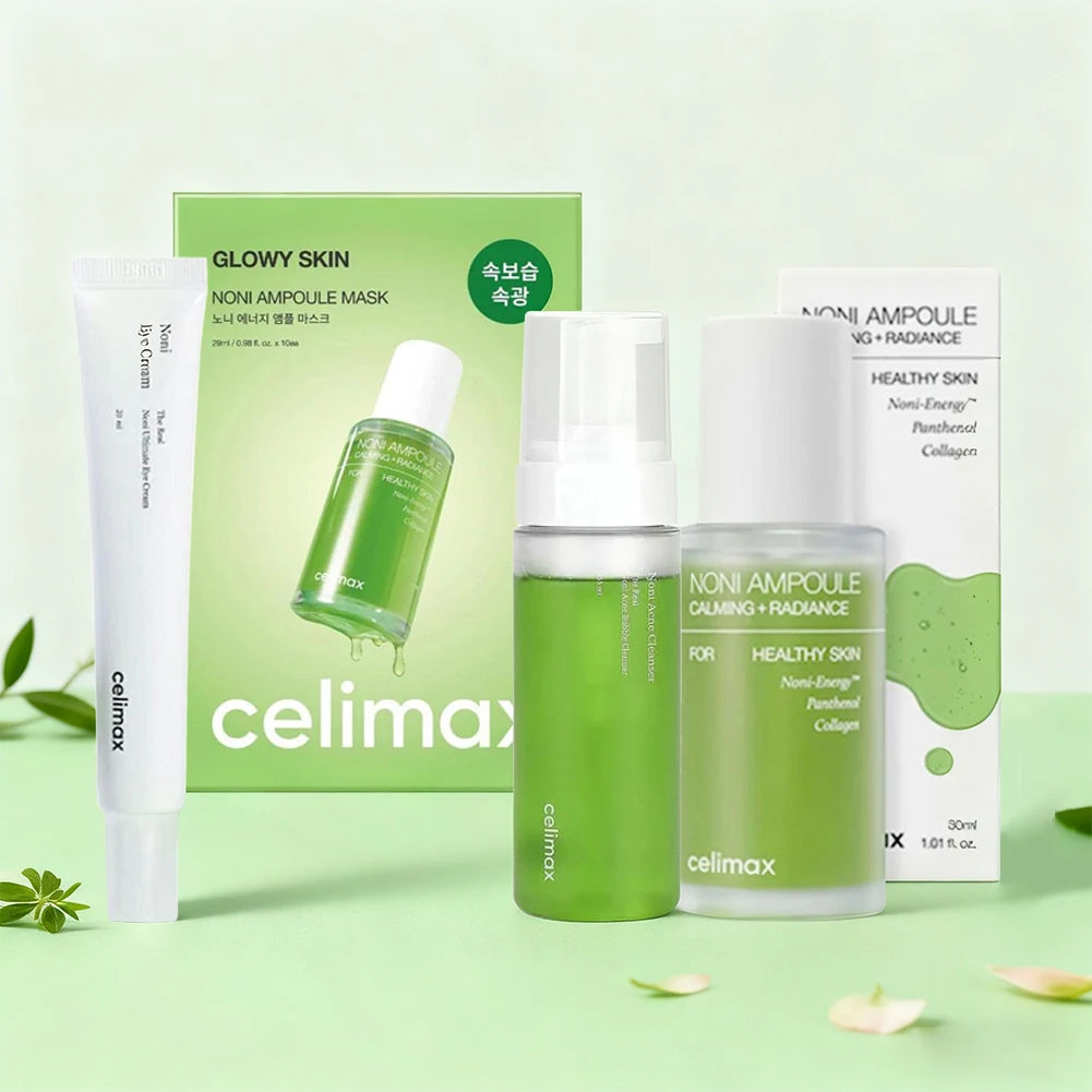 Skincare set with noni fruit extract for moisturizing, wrinkle-smoothing, and brightening