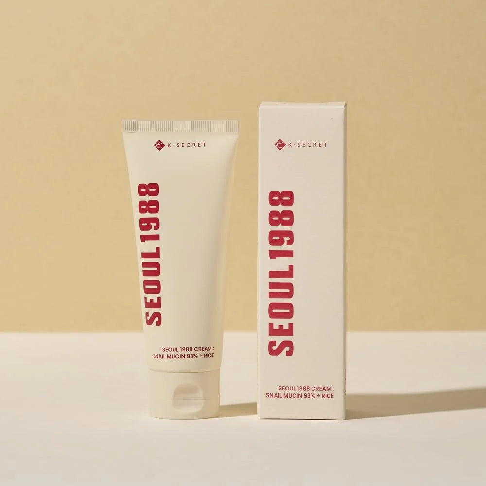Seoul 1988 Retinol Ginseng Snail Serum Set — Retinol, Ginseng & Snail — Side angle view of bottles and packaging