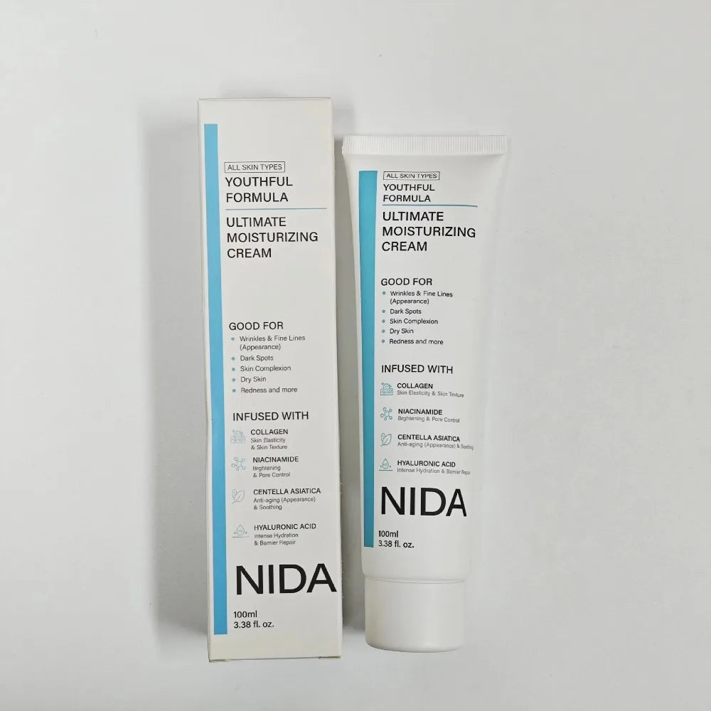 NIDA Natural Plant Extract Face Cream — Natural Plant Extract — Cream applied on skin moisturizing demo