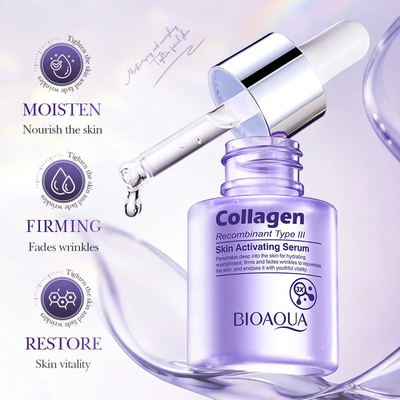 BIOAQUA Collagen Brightening Face Serum — Collagen — Before and after firming and age-defying results
