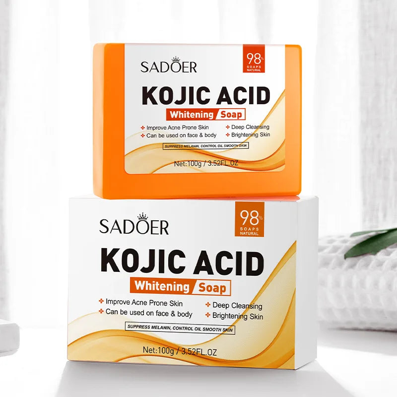 Handmade kojic acid cleansing soap bar for oily skin with oil-control formula