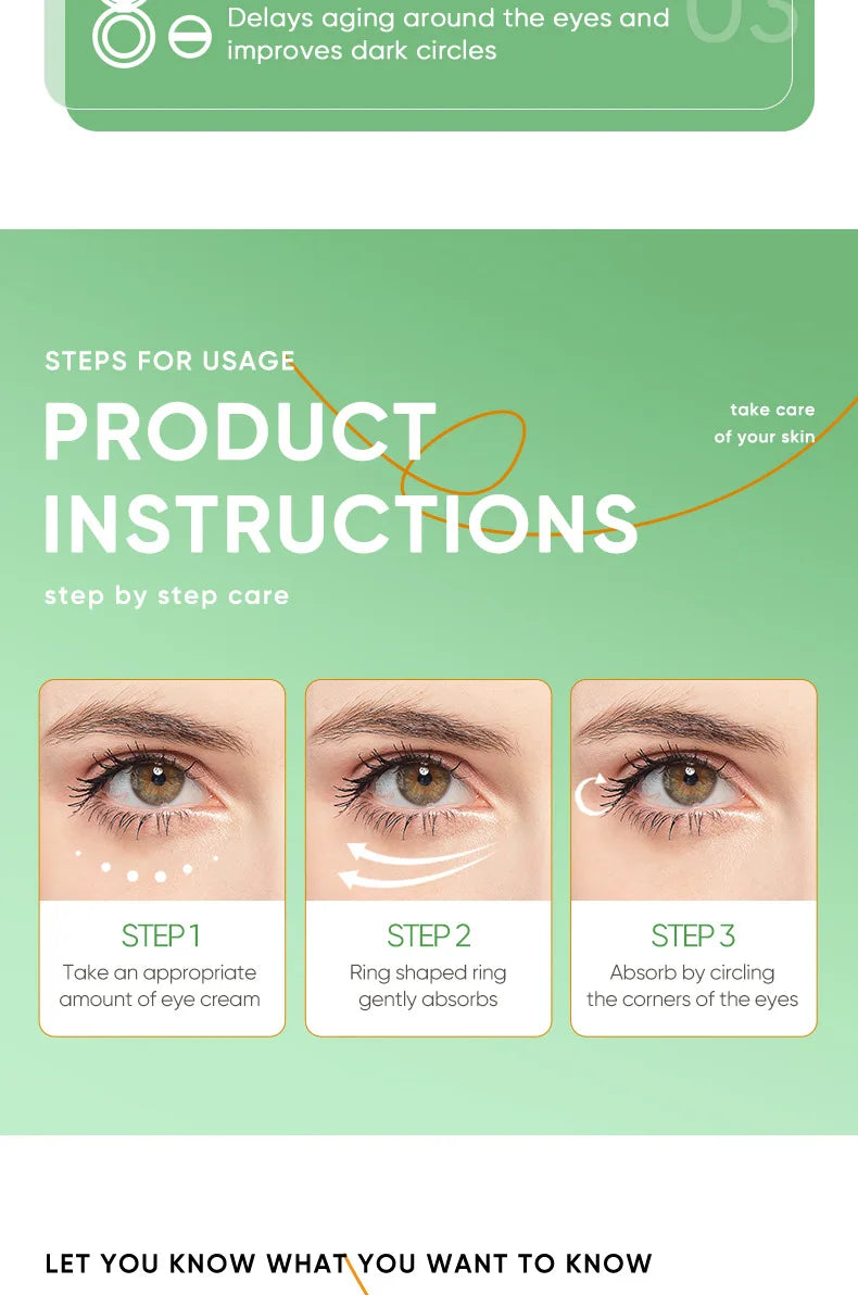SADOER Aloe Vera Eye Cream Anti Dark Circles Eye Bags Remover Nourishing Moisturizing Firming Eyes Creams Skin Care Proudcts