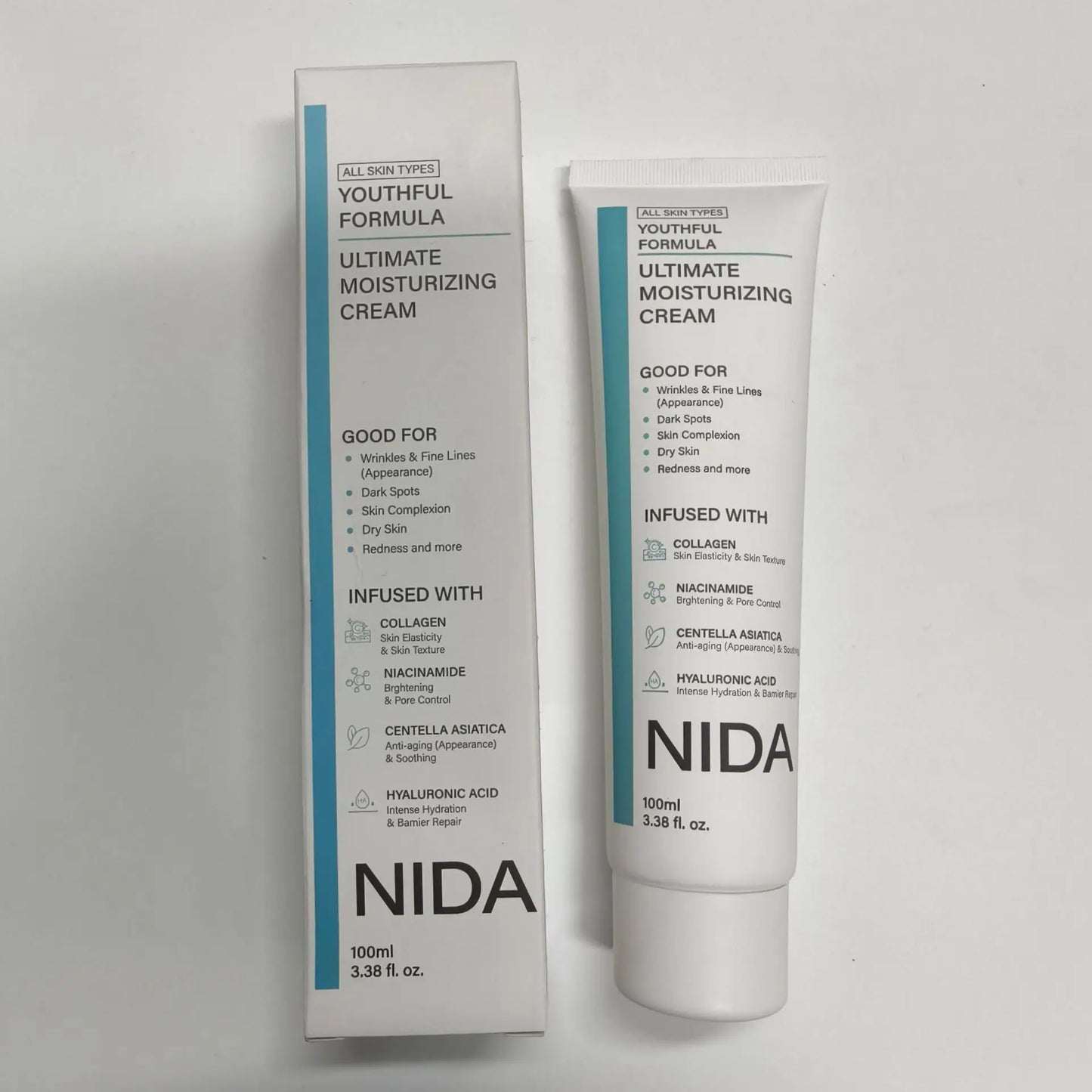 NIDA Skin Care Kit — retinol + probiotic + TXA — TXA renewal essence detail on white background