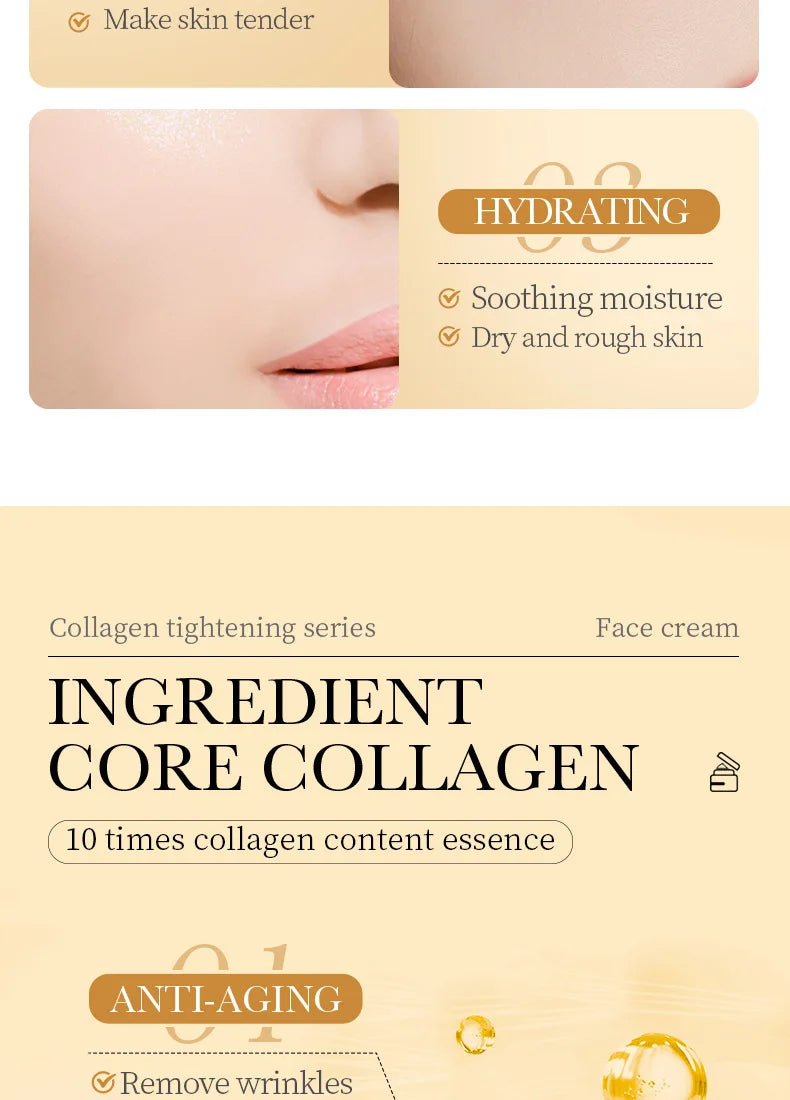 Jar of collagen firming moisturizing face cream for firmer, hydrated skin