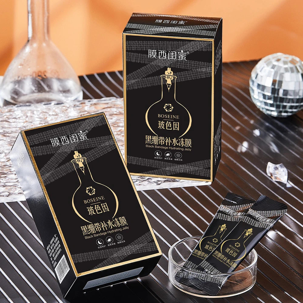 20Pcs Pro-Xylane Black Bandage Fruzen Mask Nourishing Moisturizing No Wash Sleeping Facial Mask Improve Dry Roug Beauty Masks