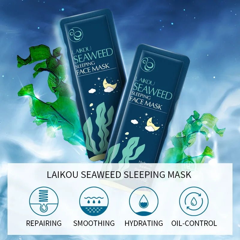 LAIKOU 7-Piece Sleeping Mask Set — moisturizing + nourishing — back of packaging ingredients