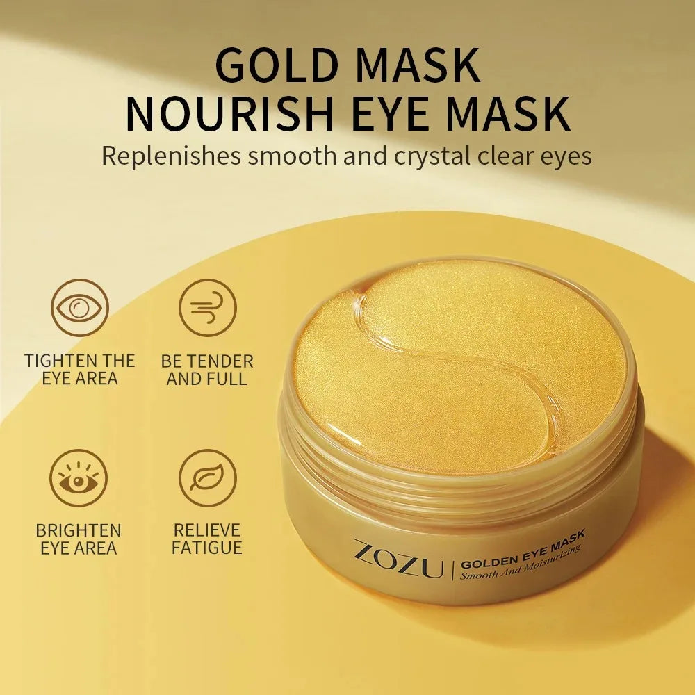 SkinSwaag Beauty CLAFACES — Avocado Gold — Eye patches application demonstration on model
