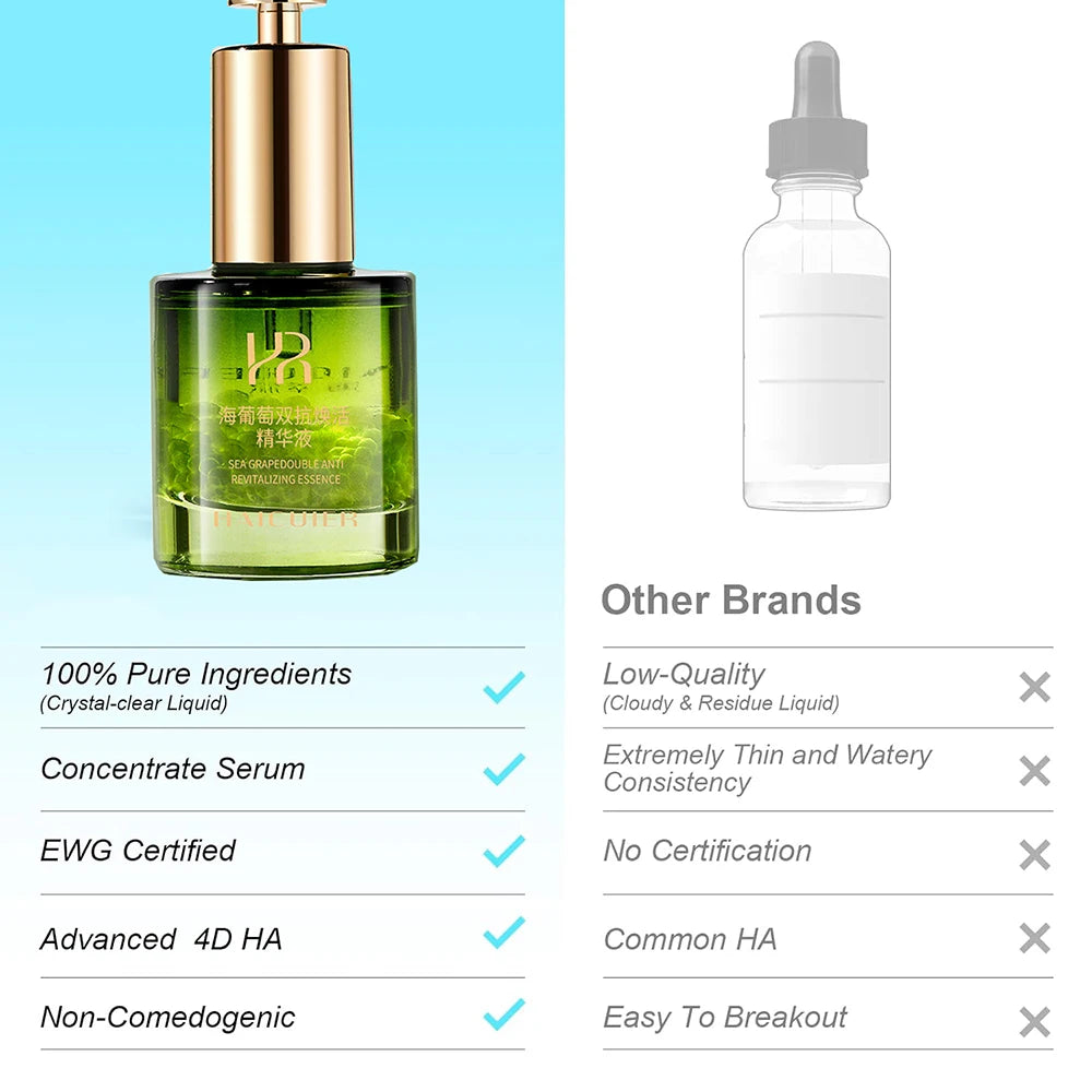 Haicuier Sea Grape Collagen Peptide Essence Oil — sea grape + collagen peptides — back of bottle ingredients