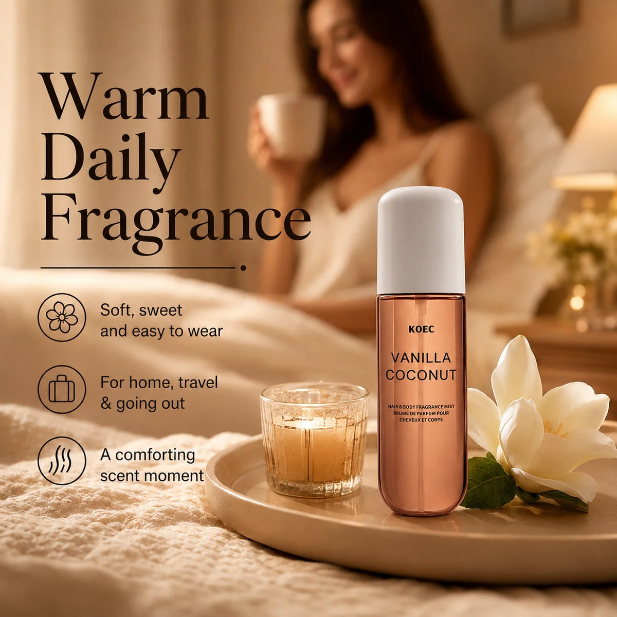 KOEC Vanilla Coconut Hair & Body Fragrance Mist — 50 ml — product photograph 4