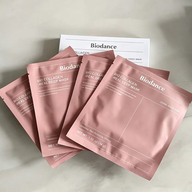 Facial sheet mask with hydrating essence for gentle repair and firming of sensitive skin