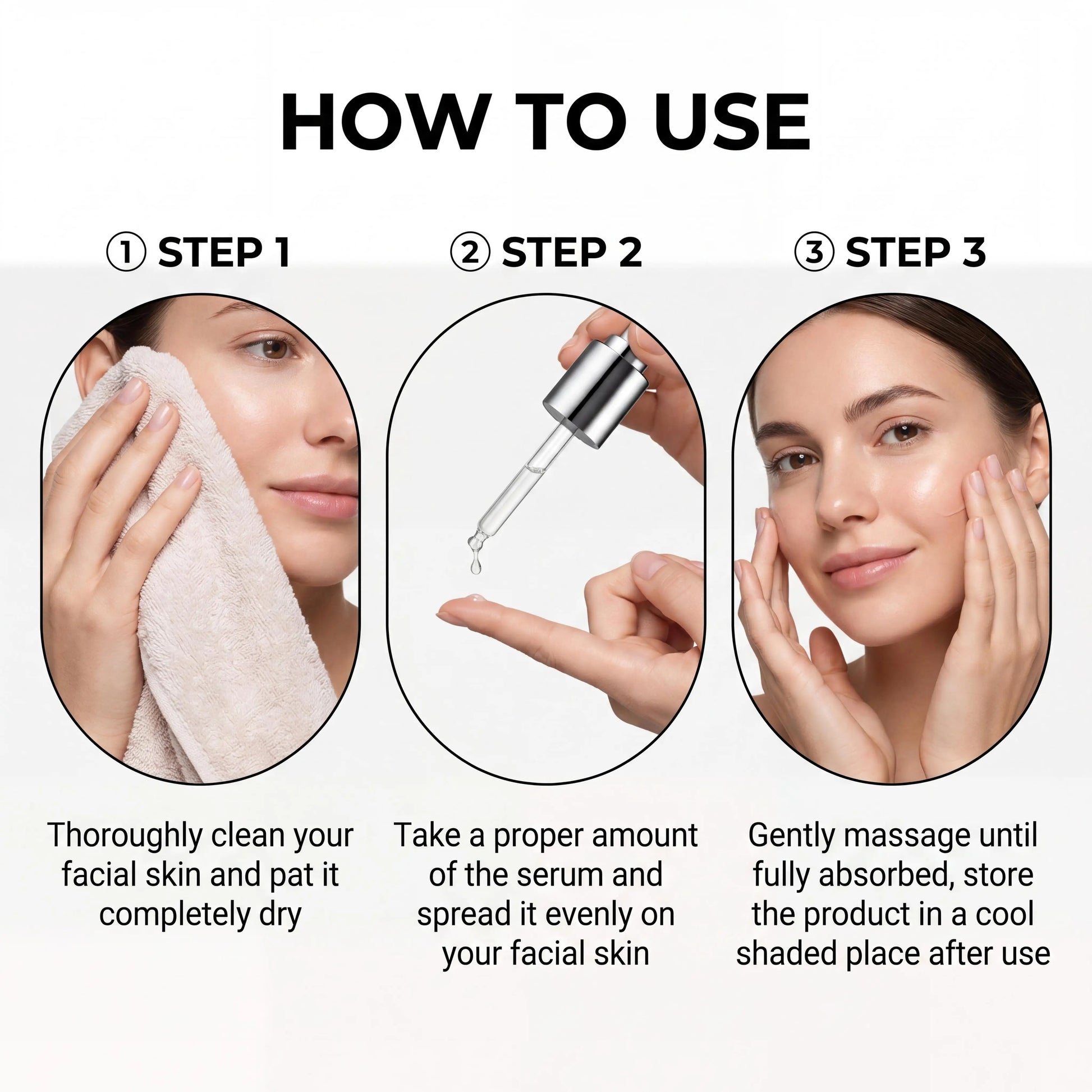 Serum bottle with collagen silk peptide formula for firming facial skin