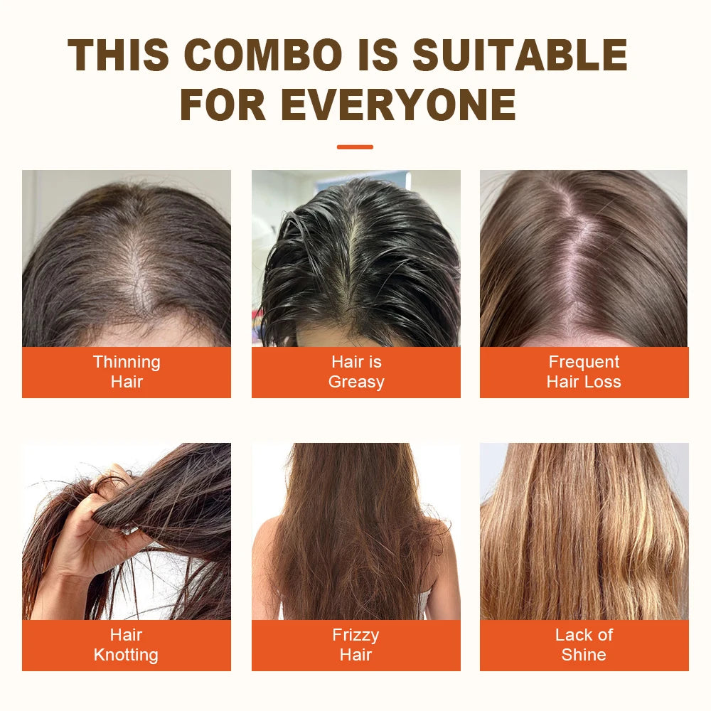 PURC Hair Shampoo Conditioner Hair Growth Oil Sets Smoothing Hair Loss Treatment Repair Damamged Nourish Hair Care Products