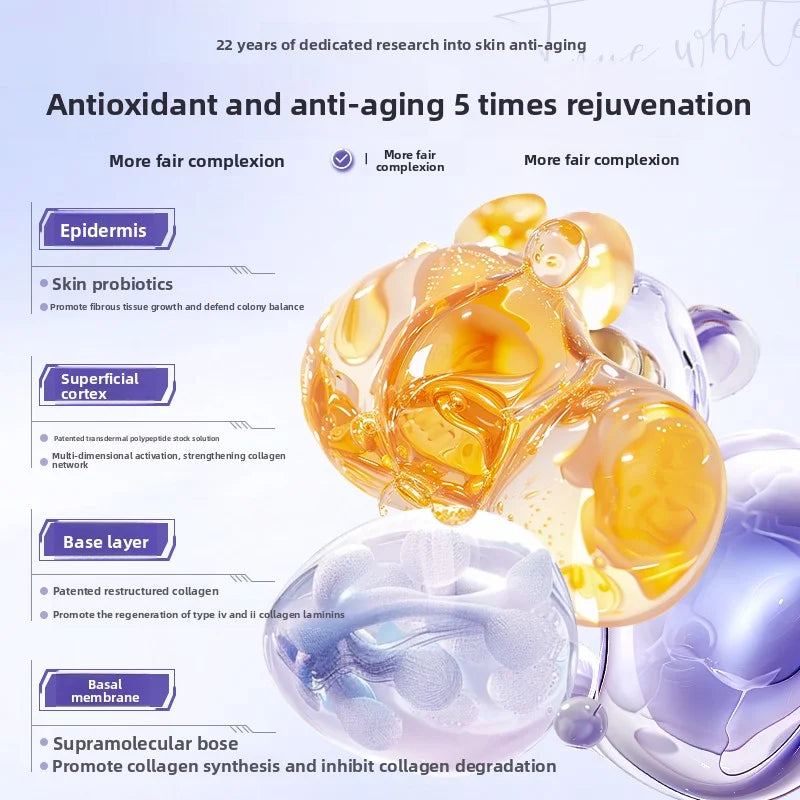 Brightening face serum bottle with dropper, Pro-Xylane and arbutin formula