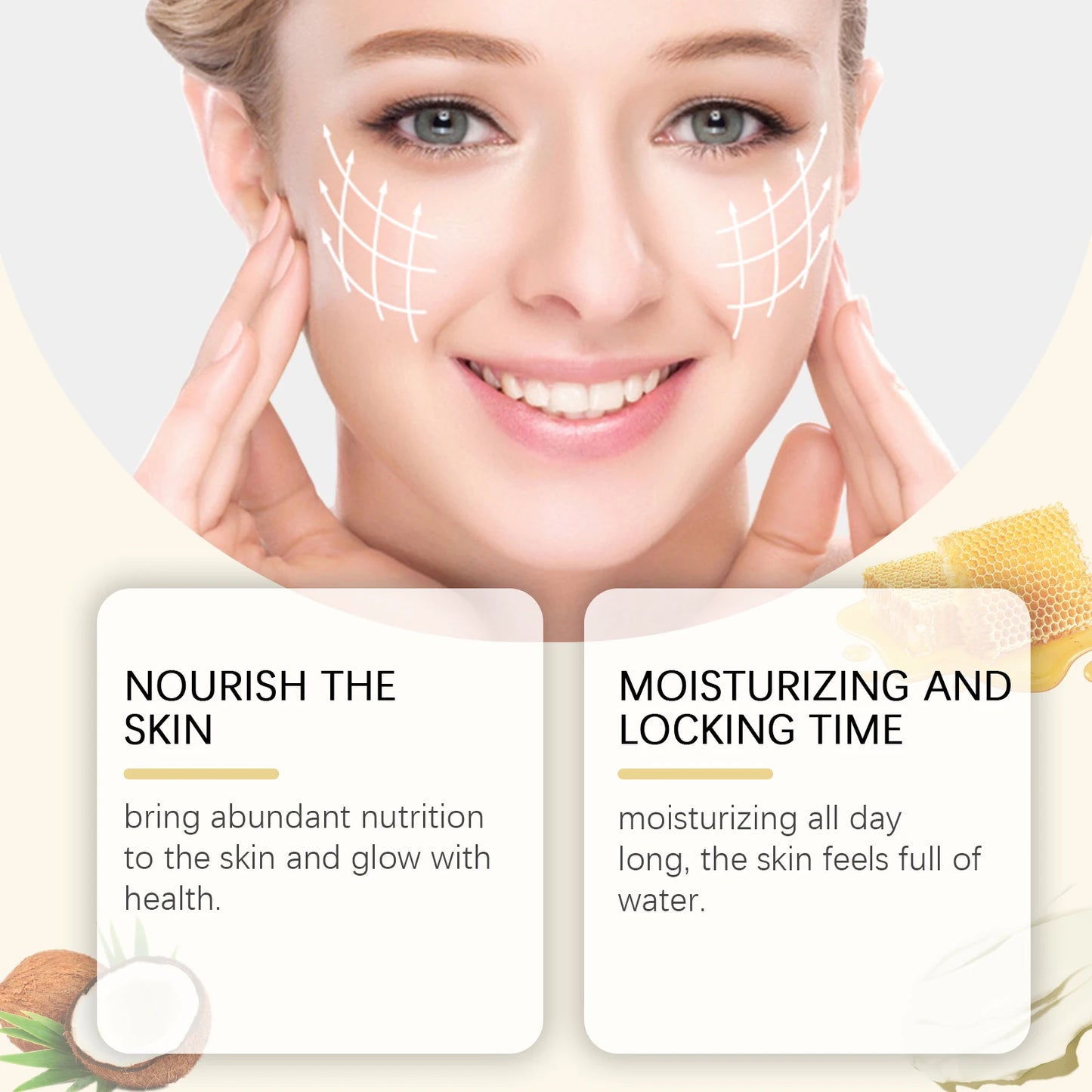 HOYGI Grass-Fed Tallow Honey Balm — Grass-Fed Tallow & Honey — Natural and organic product features infographic