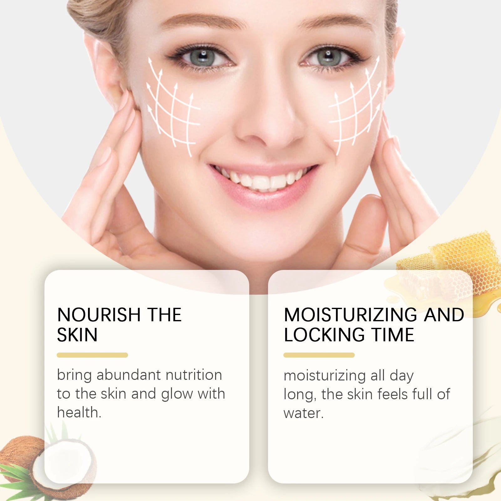 HOYGI Grass-Fed Tallow Honey Balm — Grass-Fed Tallow & Honey — Natural and organic product features infographic