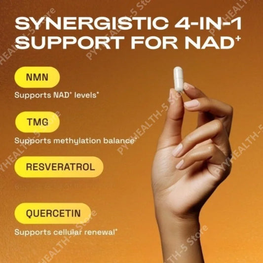 NMN Capsule Supplement 1000mg Serving NAD+ Supplement Supports Brain Energy 60 Capsules