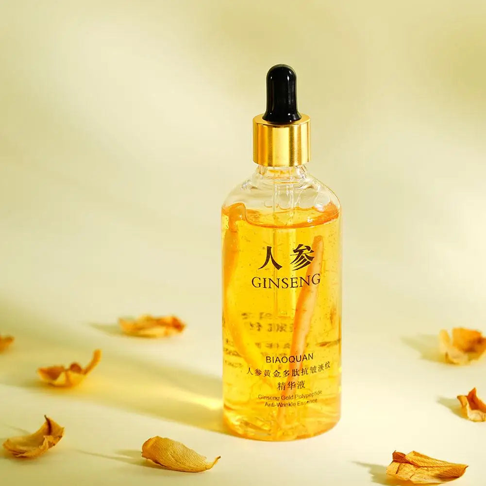 SkinSwaag Beauty — Gold Ginseng Glow Serum — Serum dropper and texture detail