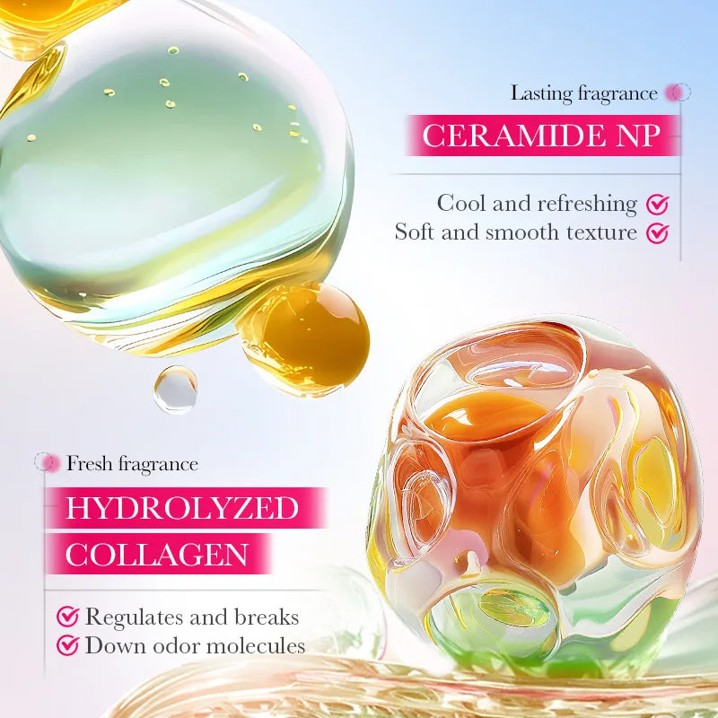 Sakura collagen roll-on deodorant bottle with light fragrance, designed for portable daily use