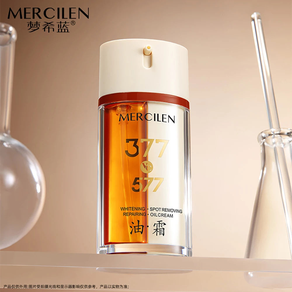 377 Skin Brightening Bubble Essence Oil Face Cream Oil Control Moisturizing Soothing Double Tube Light Oil Cream Korea Skincare