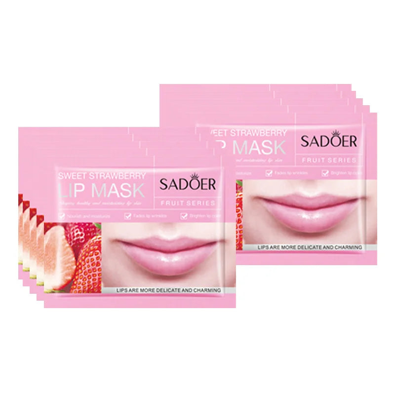 SADOER Fruit & Collagen Crystal Gel Lip Mask — Collagen & Fruit Extract — Application demonstration step by step