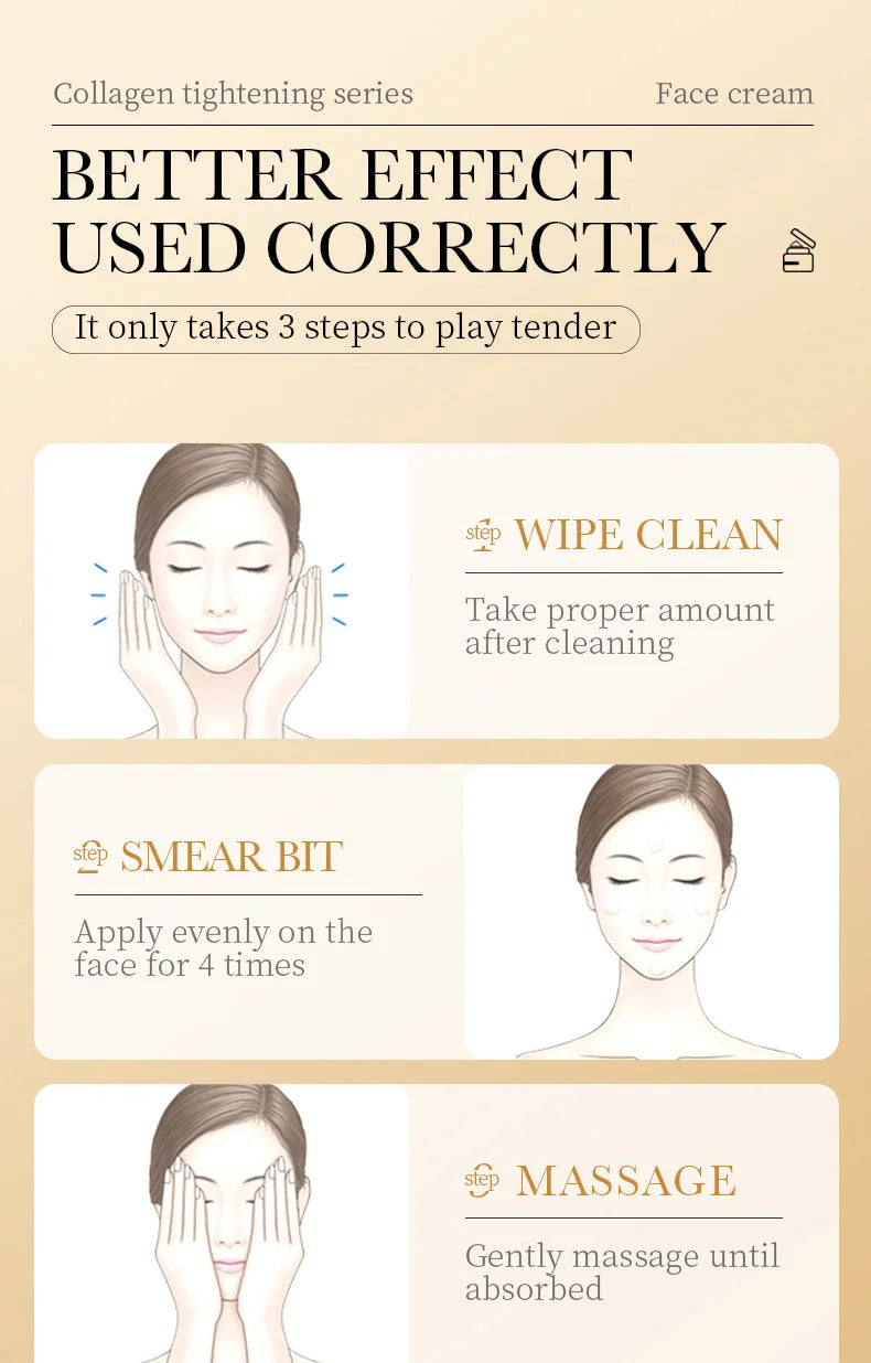 Collagen skincare set with eye cream and moisturizing face cream targeting dark circles and aging