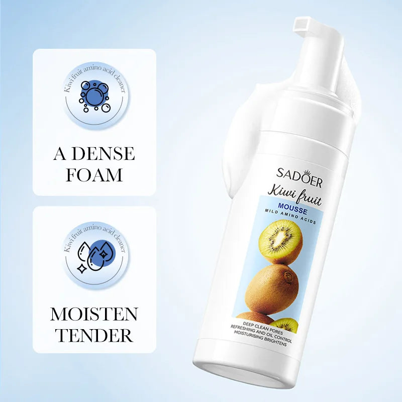 Fruit coconut vitamin C facial foam cleanser bottle for deep cleansing and hydration