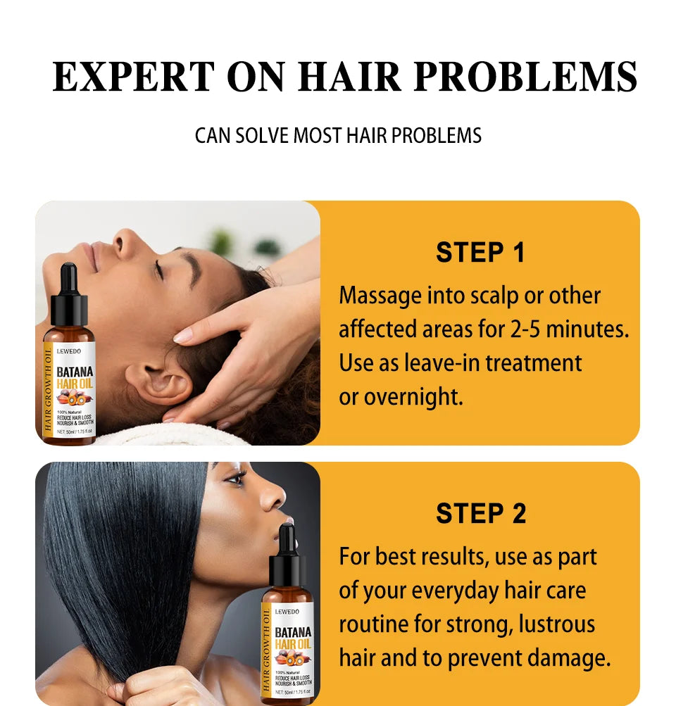 Bottle of pure batana oil for hair growth and shine