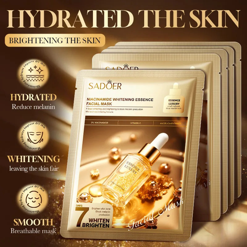 Brightening facial mask pack with niacinamide and vitamin C for 7 days
