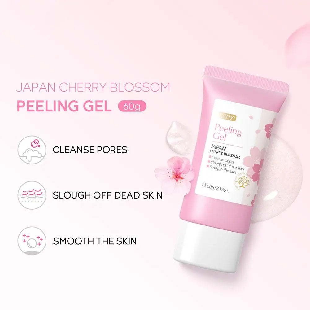 FENYI Cherry Blossom Exfoliating Face Scrub — Cherry Blossom — Scrub applied on skin exfoliating demo