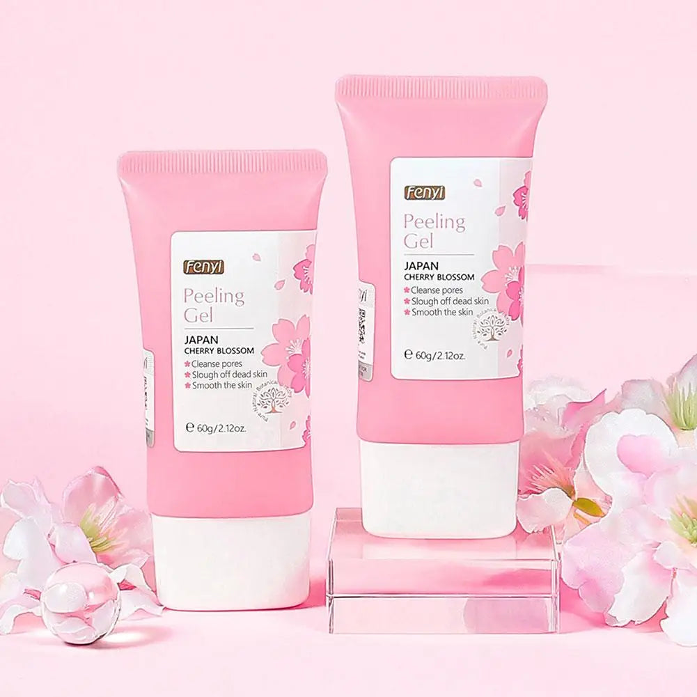 FENYI Cherry Blossom Exfoliating Face Scrub — Cherry Blossom — Pink tube on white background