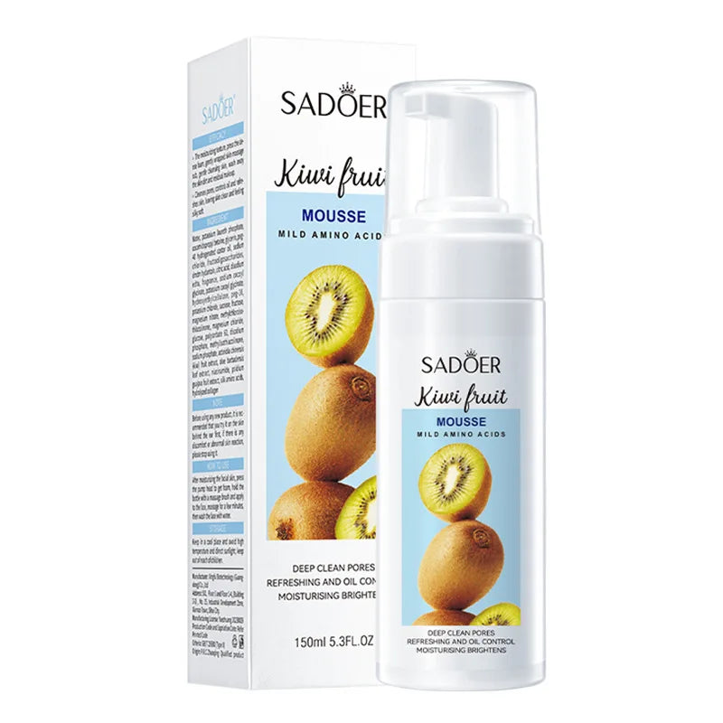 Facial foam cleanser bottle with vitamin C and coconut extracts for deep cleansing and hydration