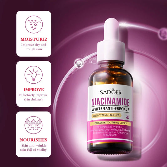 Niacinamide brightening facial essence bottle for anti-freckle skincare